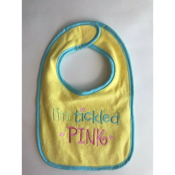 Girl's Size 9M 6-9 Months 3 Pc White Floral Gerber Top, Yellow Pants + Bib - Picture 6 of 6